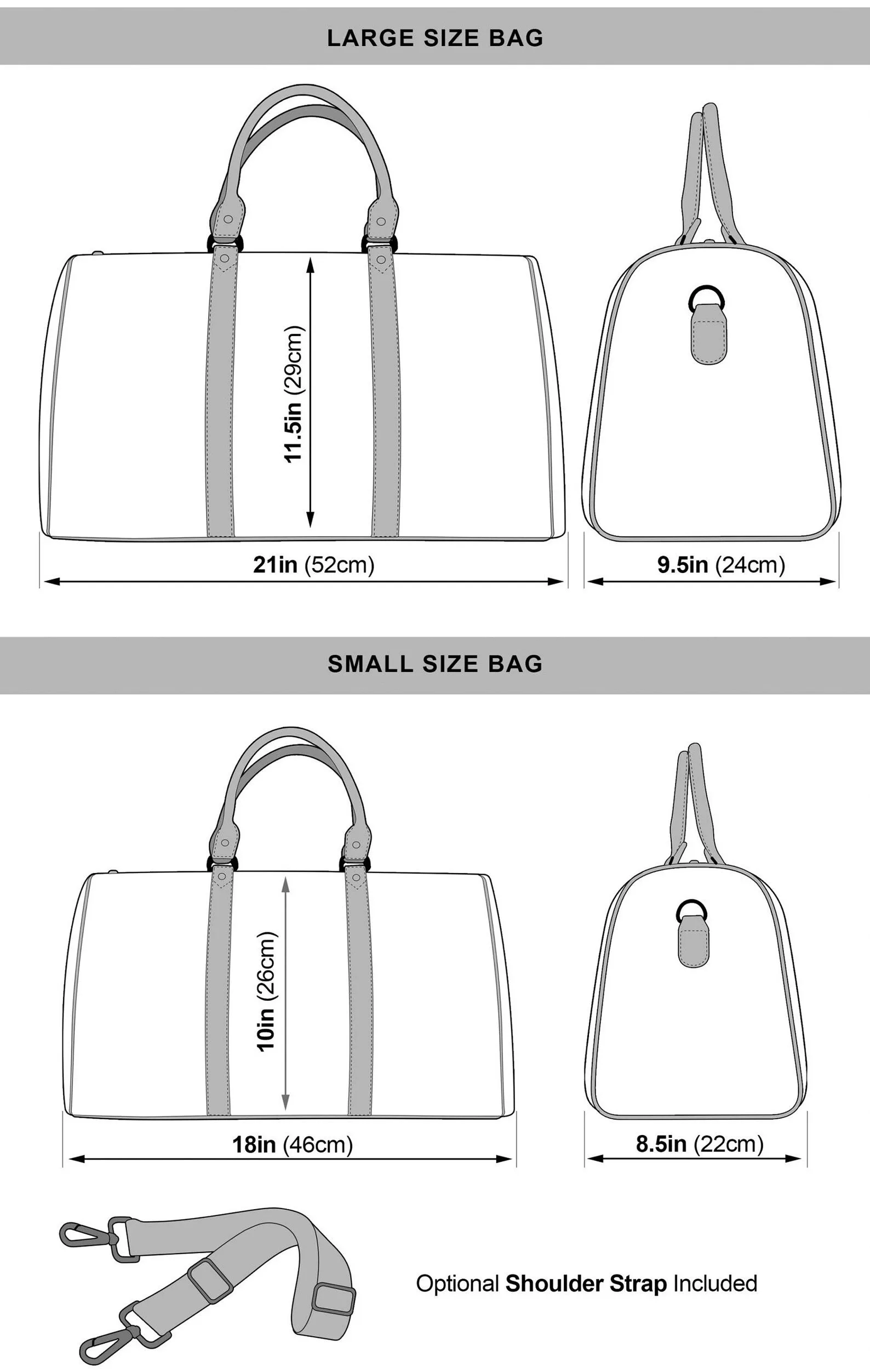 Teal White Vintage Women's Travel Bag