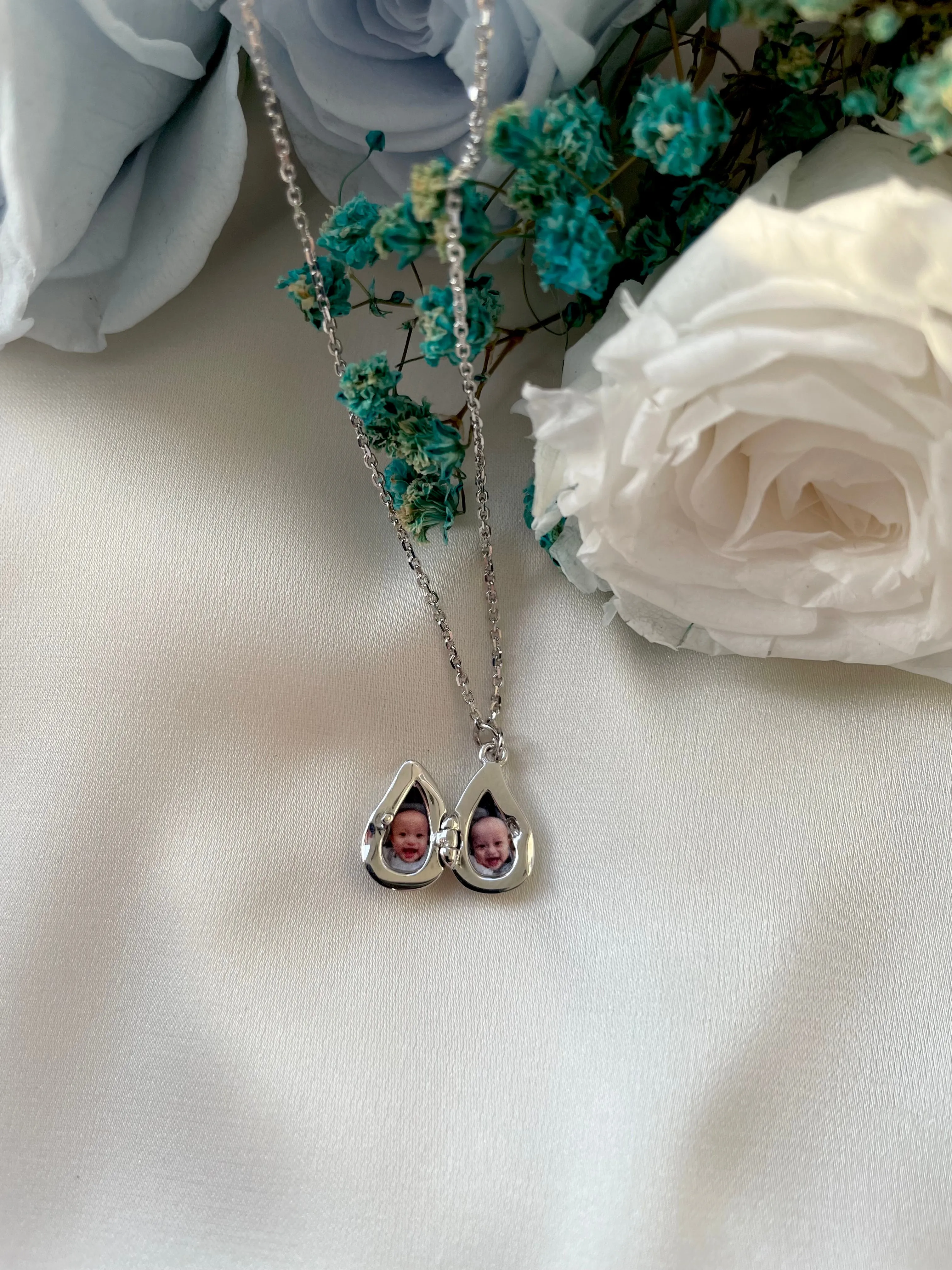 Teardrop Locket in Sterling Silver