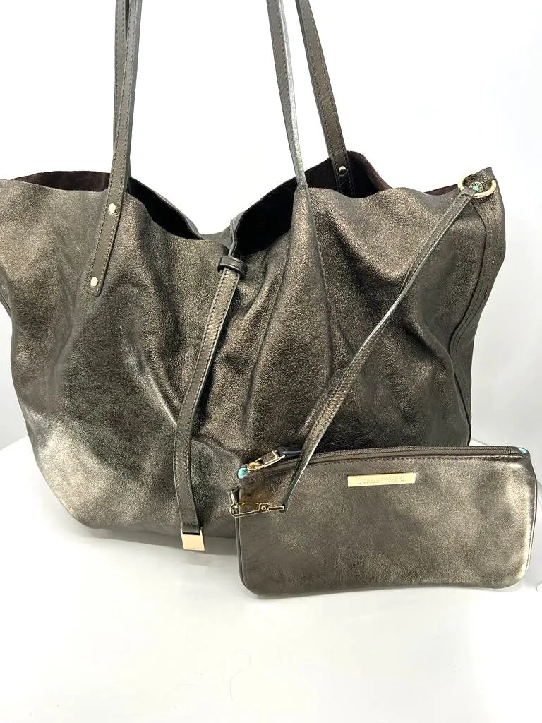 TIFFANY & CO. SUEDE LEATHER REVERSIBLE TOTE BAG