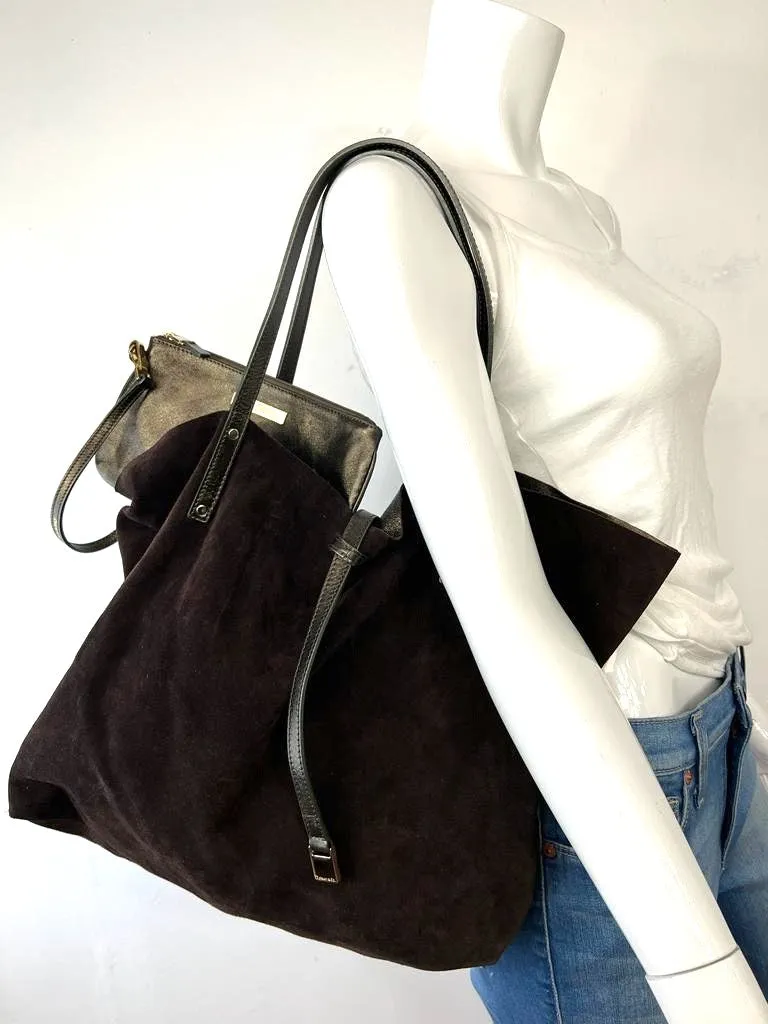 TIFFANY & CO. SUEDE LEATHER REVERSIBLE TOTE BAG