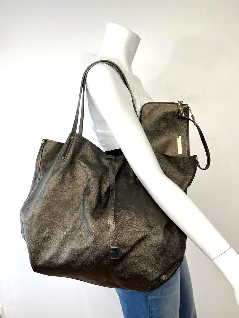 TIFFANY & CO. SUEDE LEATHER REVERSIBLE TOTE BAG