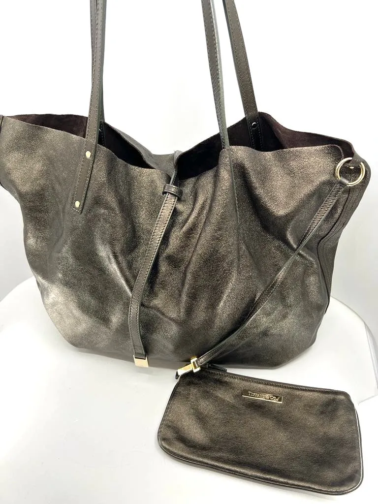 TIFFANY & CO. SUEDE LEATHER REVERSIBLE TOTE BAG