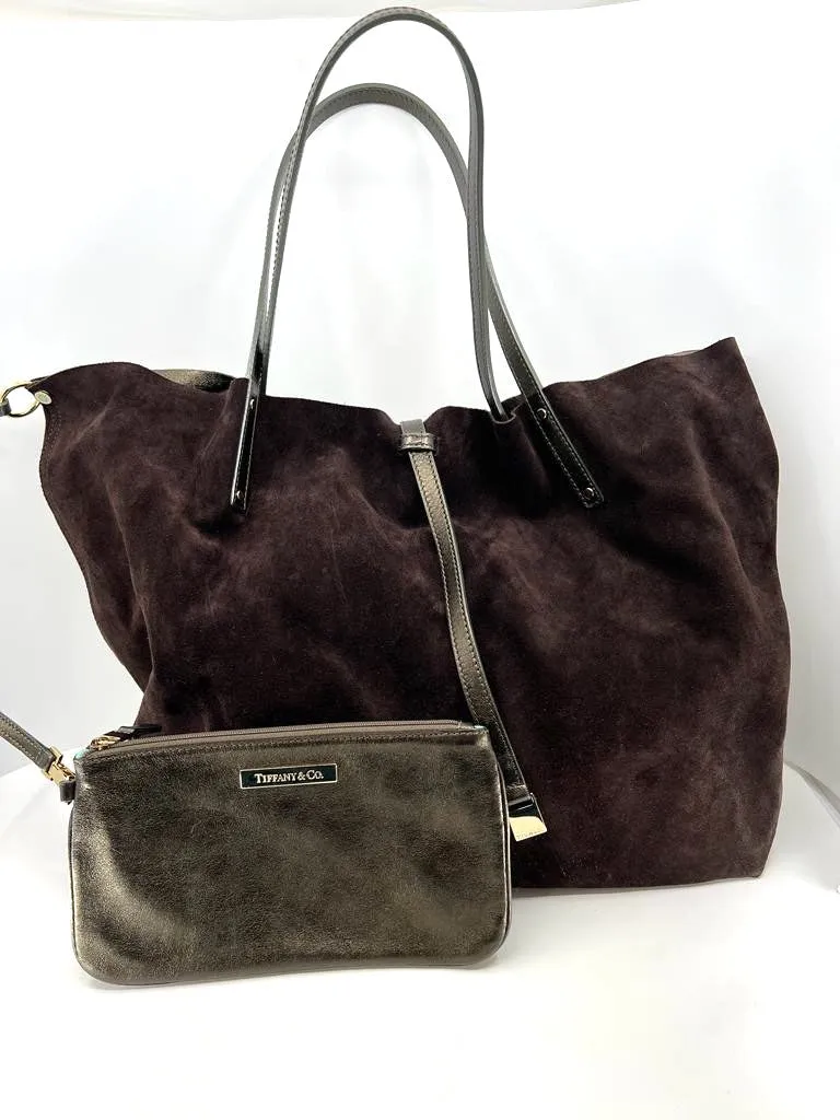 TIFFANY & CO. SUEDE LEATHER REVERSIBLE TOTE BAG