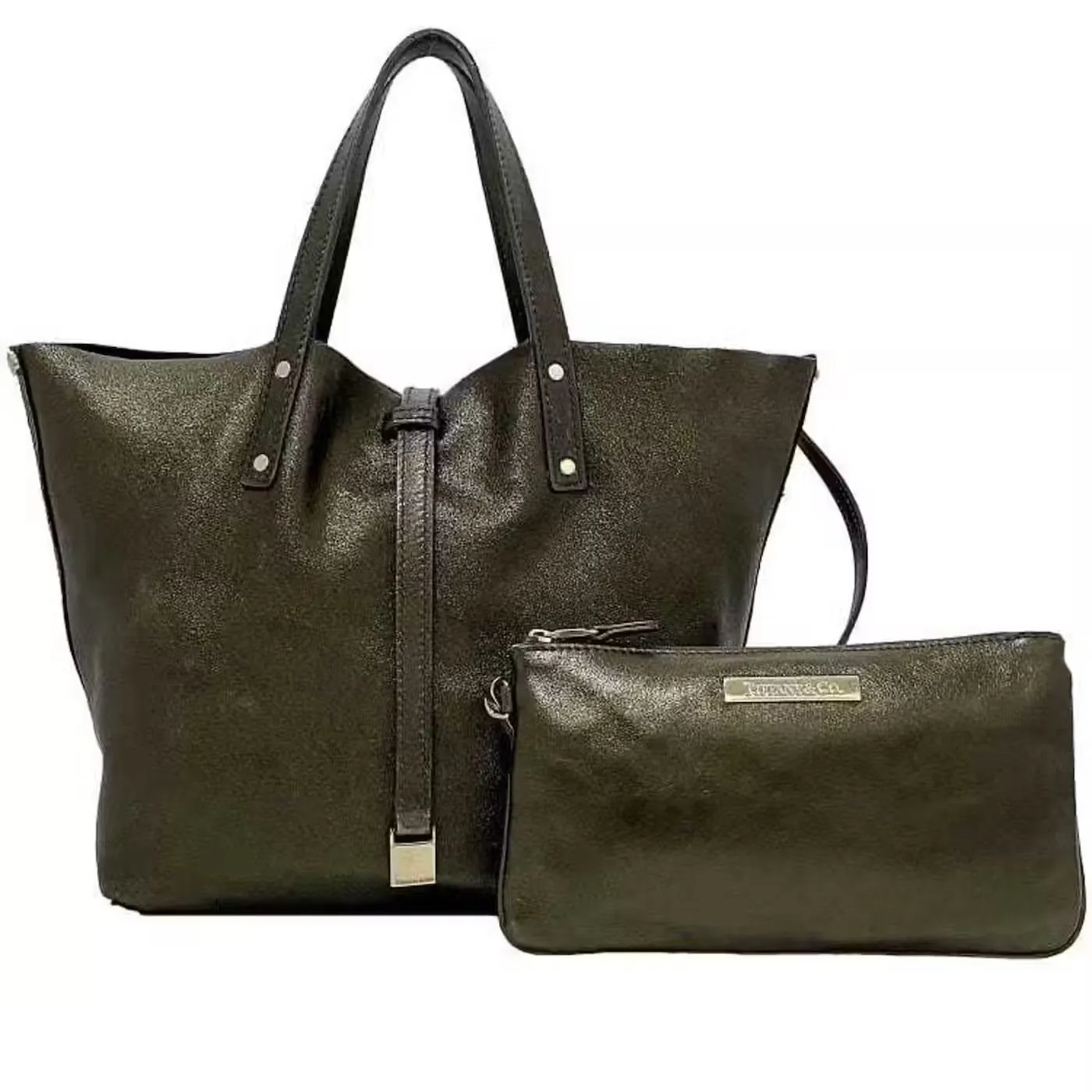 TIFFANY & CO. SUEDE LEATHER REVERSIBLE TOTE BAG