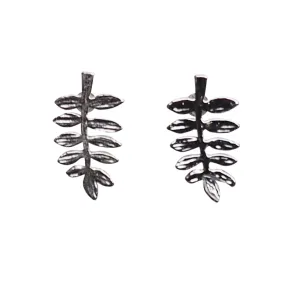 Tiny Leaf Invisible clip on stud earrings ( Silver tone ) Tiny Leaf Invisible clip on stud earrings ( Silver tone )