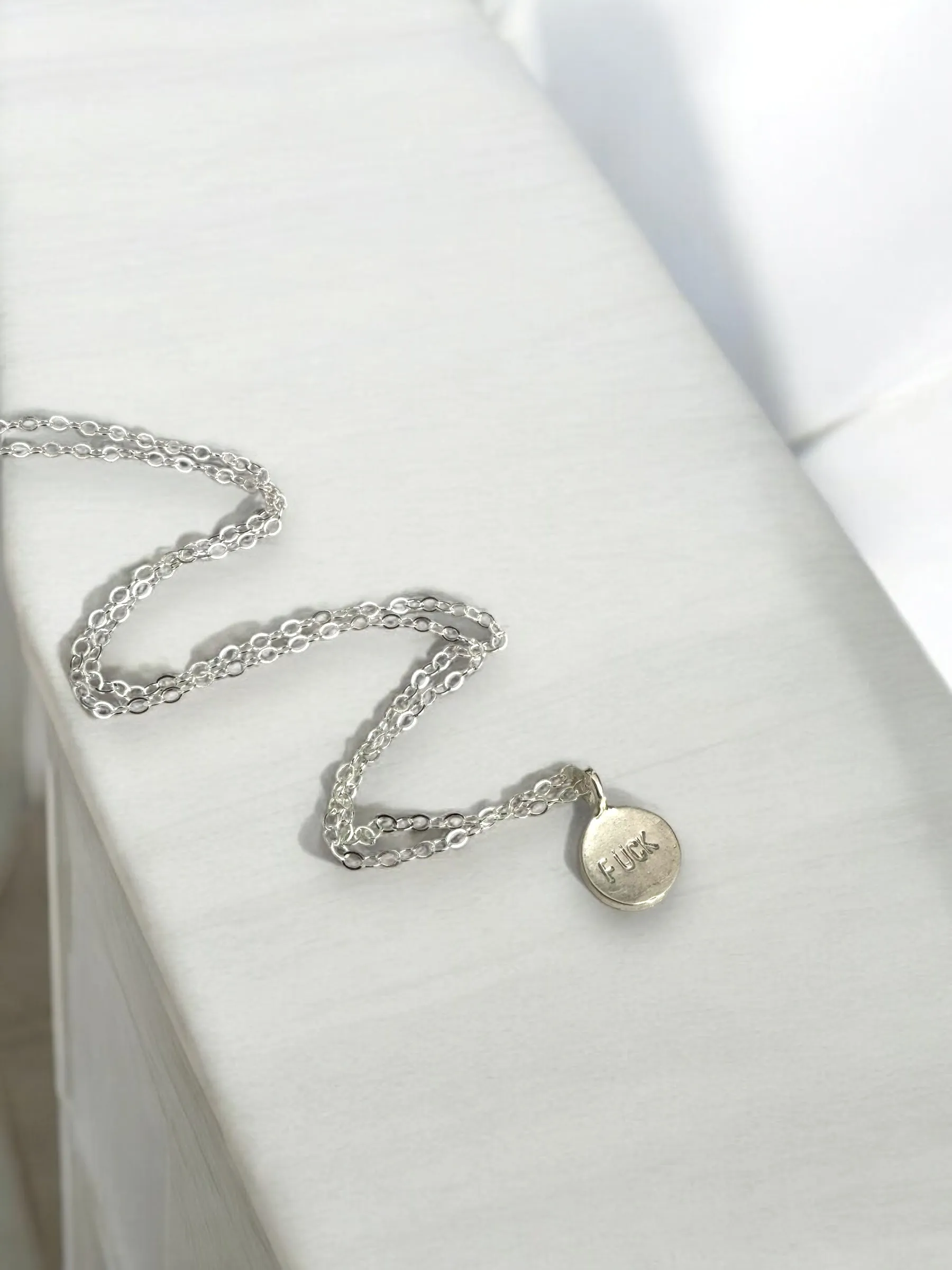 Tiny Sterling Smash Pendant Necklace