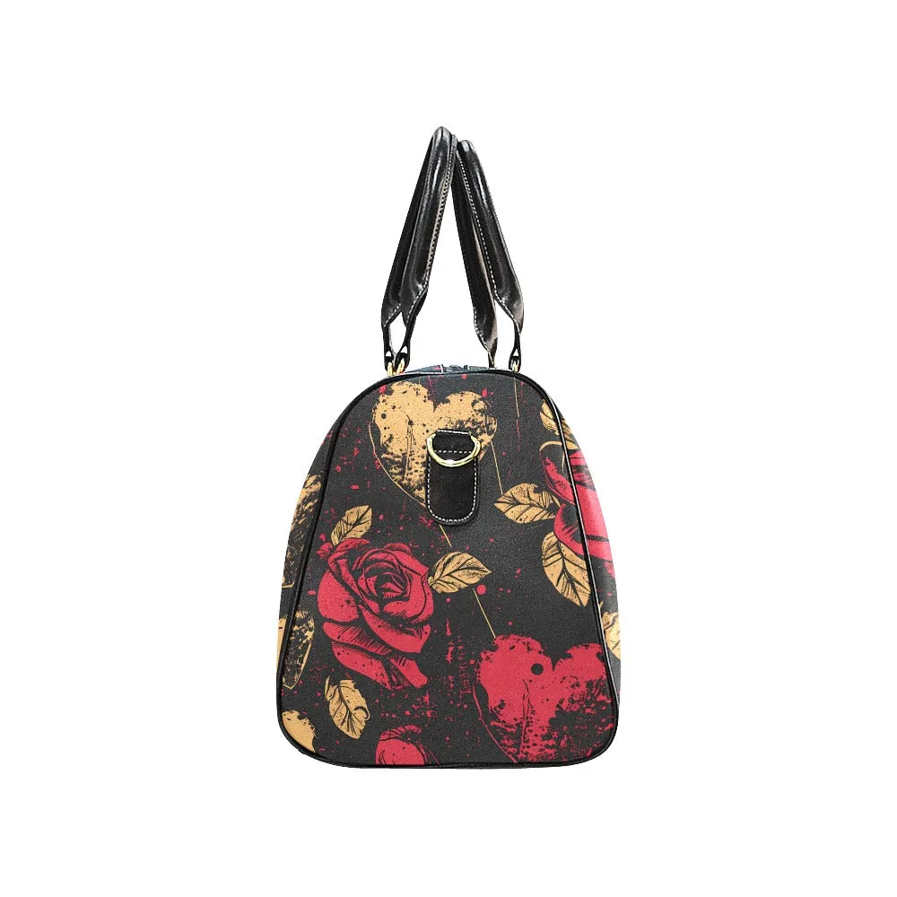 Vintage Design Roses And Hearts Large Travel Bag