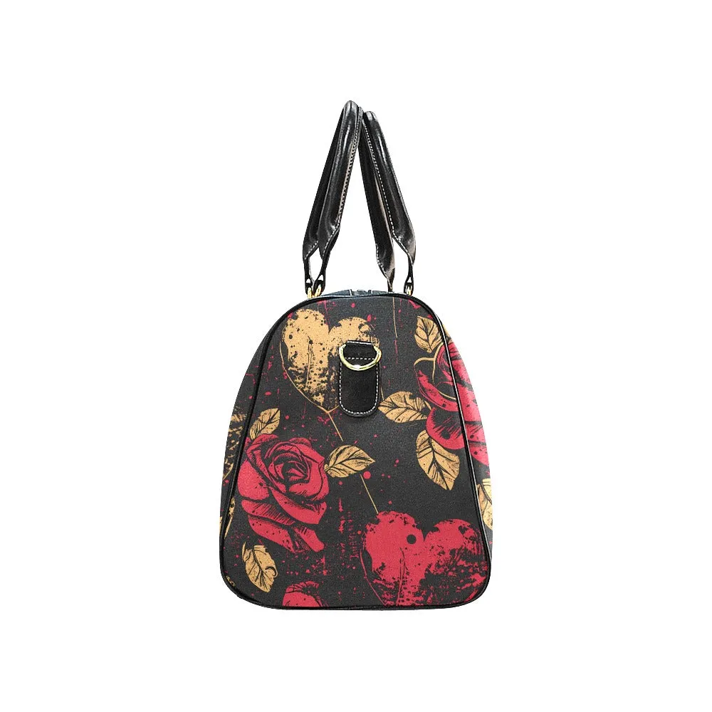 Vintage Design Roses And Hearts Large Travel Bag