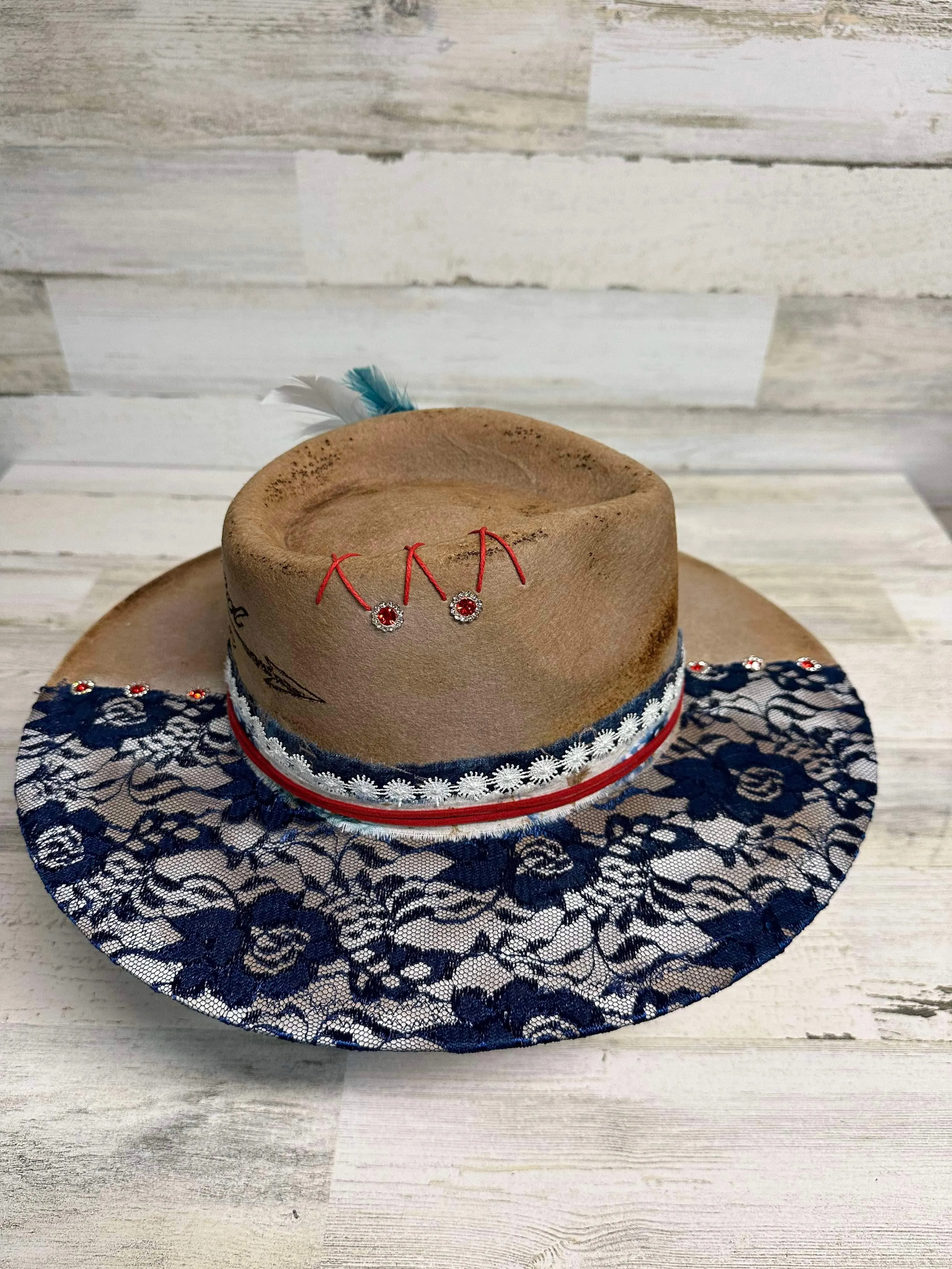 Wild Child Cowgirl Hat Custom Burned - Tan| Bourbon Cowgirl