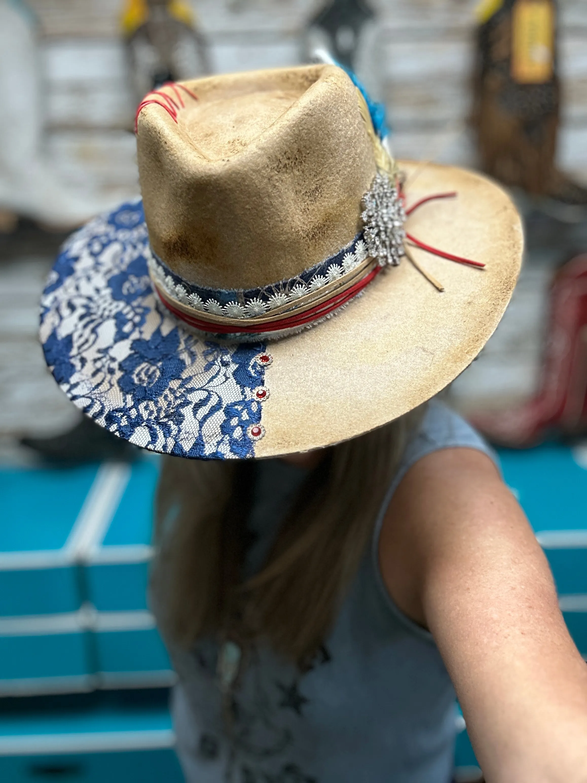 Wild Child Cowgirl Hat Custom Burned - Tan| Bourbon Cowgirl
