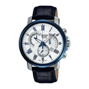 WW0101 Casio Beside Chronograph Date Leather Belt Watch BEM-520BUL-7A1VDF