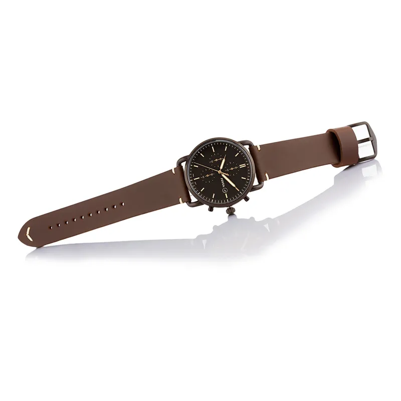 WW0742 Fossil Commuter Chronograph Navy Leather Belt Watch FS5403