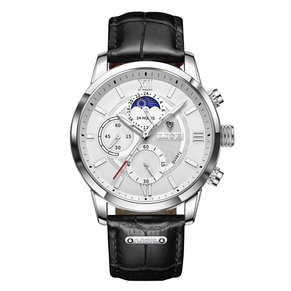 WW1747 Lige Chronograph Stainless Steel Silver Belt Watch 8932