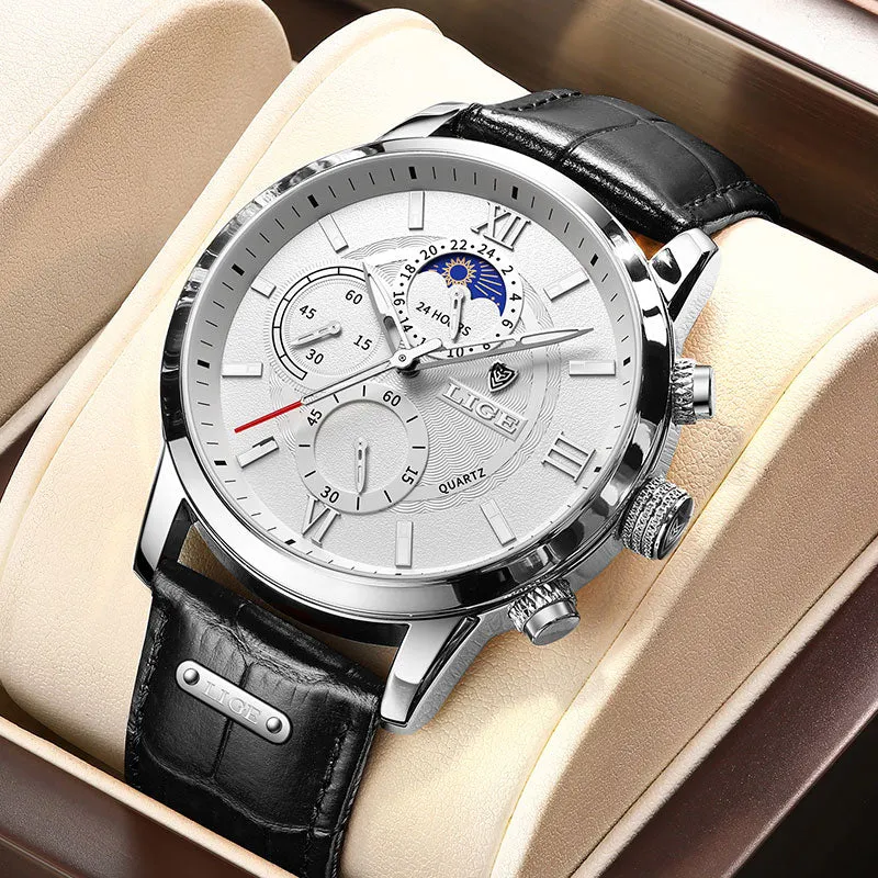 WW1747 Lige Chronograph Stainless Steel Silver Belt Watch 8932