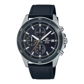 WW2029 Casio Edifice Chronograph Stainless Steel Leather Belt Watch EFR-526L-2CVUDF