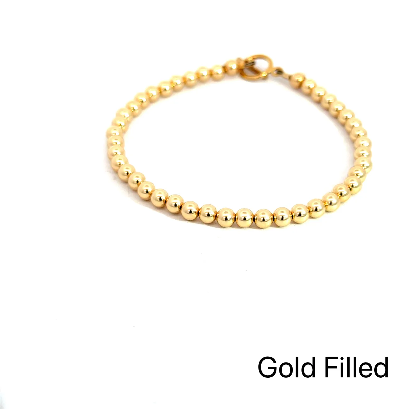 Yellow Gold & Rose Gold Filled & Sterling Silver Beaded Bracelet, Jewelry